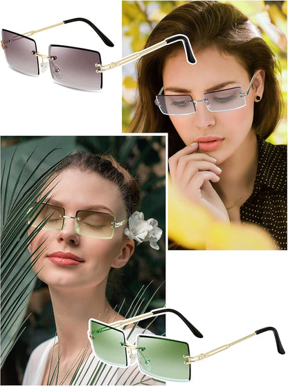 Lentes de sol rectangulares - transparentes vintage