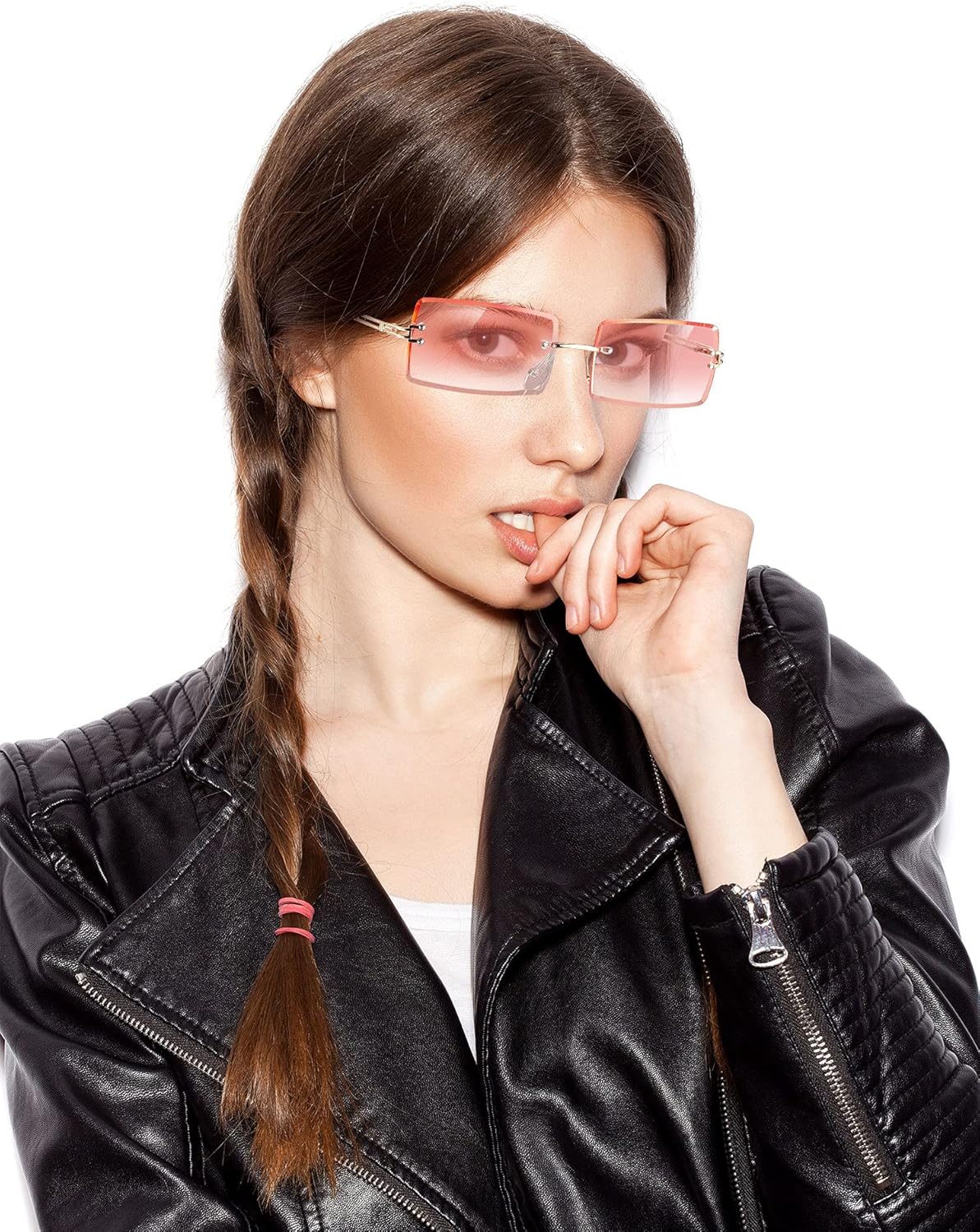 Lentes de sol rectangulares - transparentes vintage