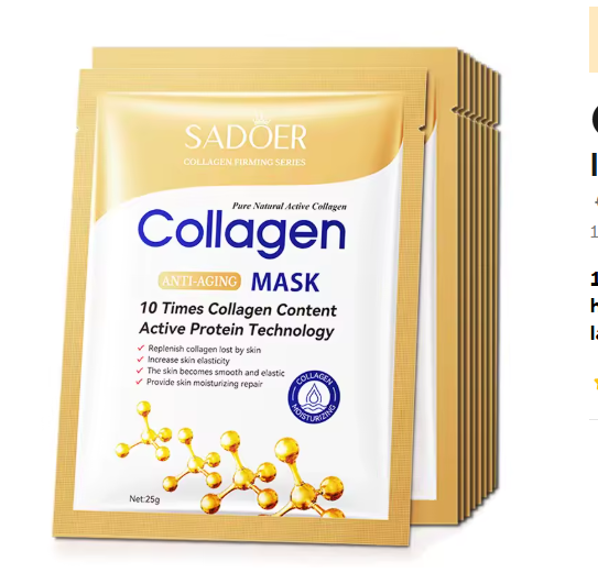SUPER PROMO CAJA X 30 UNDS MASCARILLAS DE COLÁGENO - SADOER