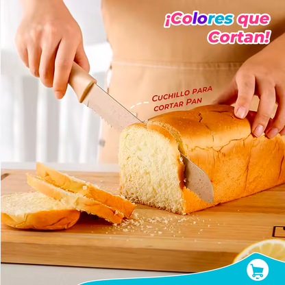 SET DE CUCHILLOS MULTICOLOR X 6 UNIDADES