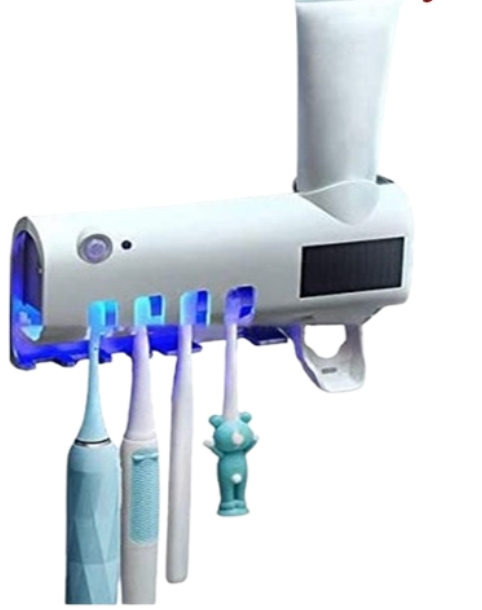 SOPORTE DE CEPILLOS 3 EN 1 | ESTERILIZADOR, ORGANIZADOR Y DISPENSADOR