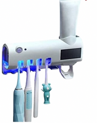 SOPORTE DE CEPILLOS 3 EN 1 | ESTERILIZADOR, ORGANIZADOR Y DISPENSADOR