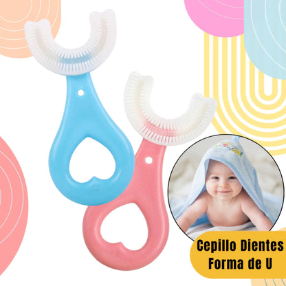 🎁 PROMO 2 X 1  CEPILLO DE DIENTES SILICONA FORMA U BEBE CERDAS SUAVE