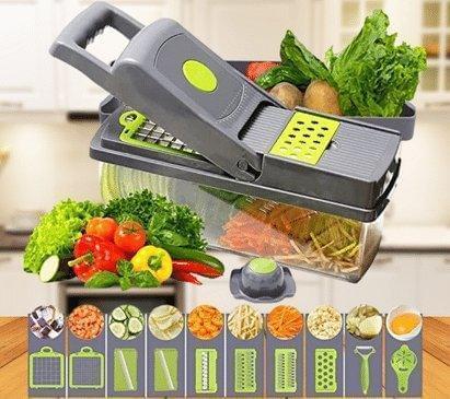 PICATODO MULTIFUNCIONAL - CORTADOR DE VERDURAS 8 EN 1
